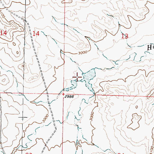 Topographic Map of Brooks Dam, MT