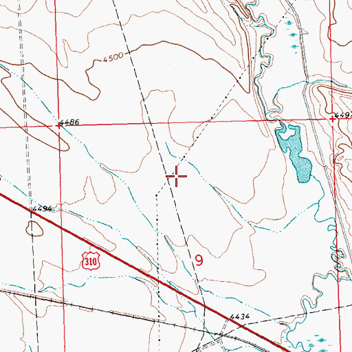 Topographic Map of Drum Number 2 Dam, MT