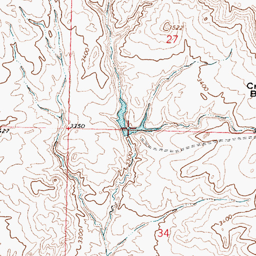 Topographic Map of Glasscock Brothers Number 1 Dam, MT