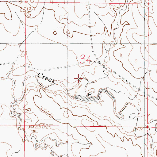 Topographic Map of Hannaland Number 4 Dam, MT