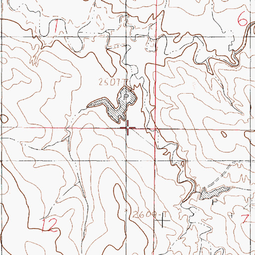 Topographic Map of Hannaland Number 6 Dam, MT