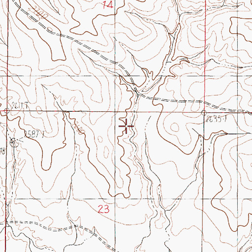 Topographic Map of Hannaland Number 1 Dam, MT