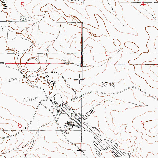 Topographic Map of Murphy Number 2 Dam, MT