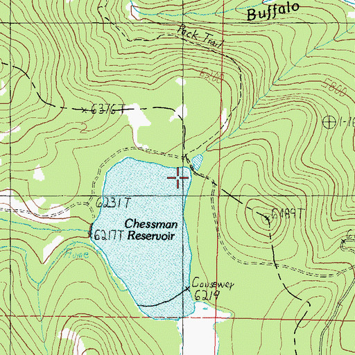 Topographic Map of Chessman Saddle Dam, MT