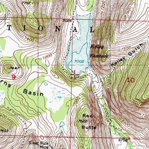 Topographic Map of Kelly Dam, MT