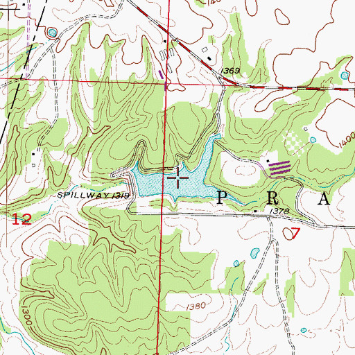 Topographic Map of Hindsville Lake, AR