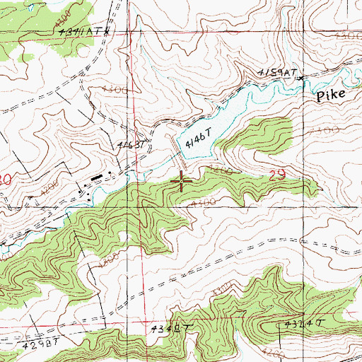 Topographic Map of Pike Creek Dam, MT