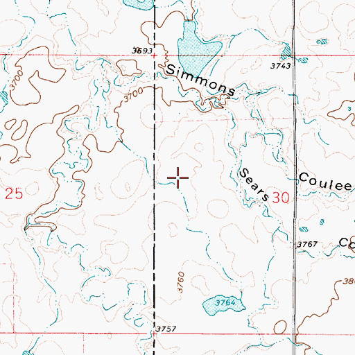 Topographic Map of Brown Diversion Dam, MT