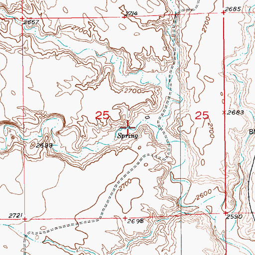 Topographic Map of Halverson Ranch Dam, MT