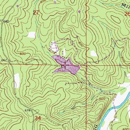 Topographic Map of Camp Kia Kima Lake, AR