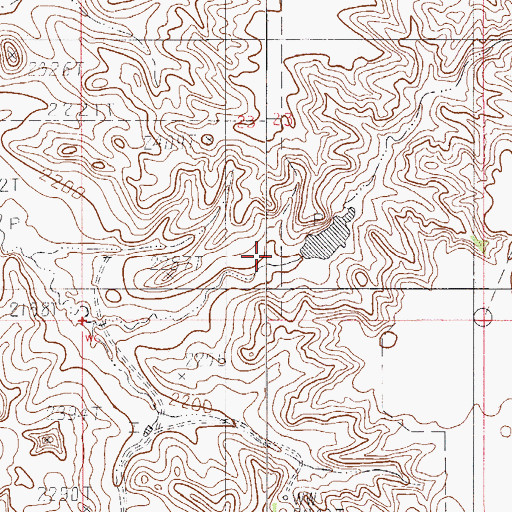 Topographic Map of Miller Dam, MT