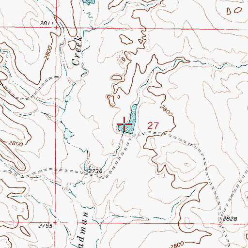 Topographic Map of Moore Number 2 Dam, MT