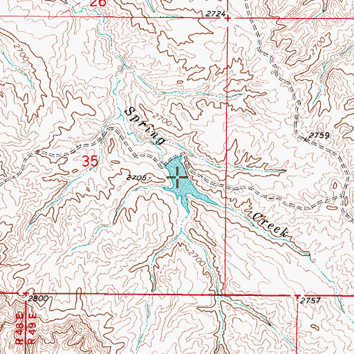 Topographic Map of Glasscock Number 1 Dam, MT