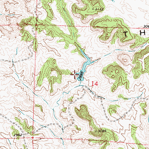 Topographic Map of Murray Number 1 Dam, MT