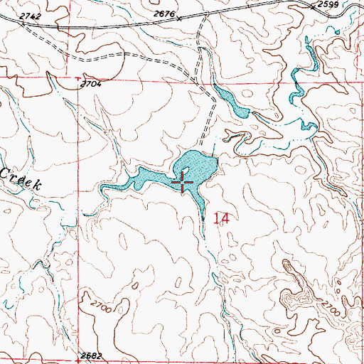 Topographic Map of Heckmiller Number 1 Dam, MT