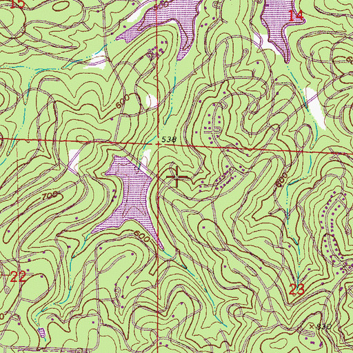 Topographic Map of Lake Aztec, AR