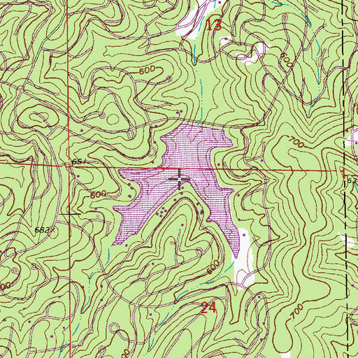 Topographic Map of Lake Chanute, AR