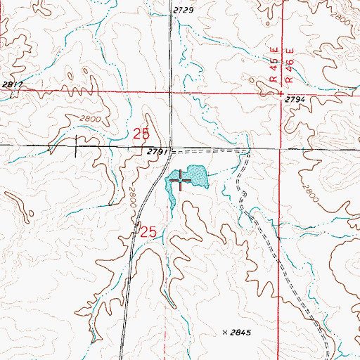 Topographic Map of Lockie Number 2 Dam, MT