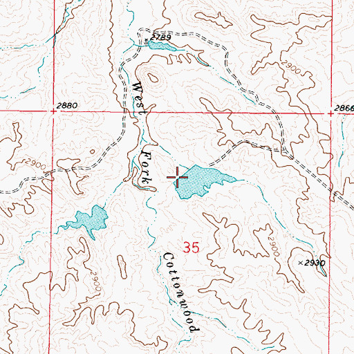 Topographic Map of Lockie Number 4 Dam, MT
