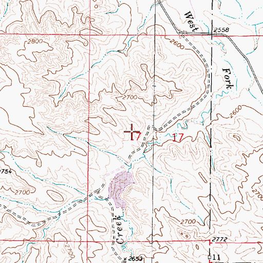 Topographic Map of Lockie Number 5 Dam, MT