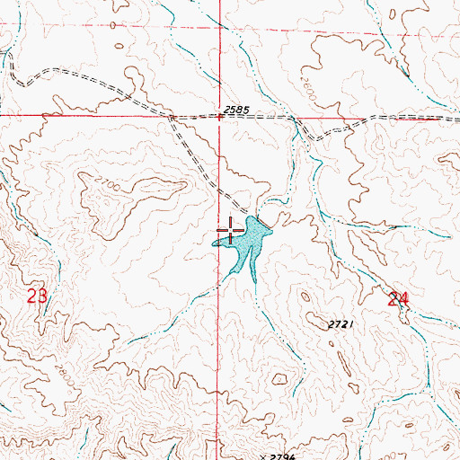 Topographic Map of Hirsch Number 1 Dam, MT
