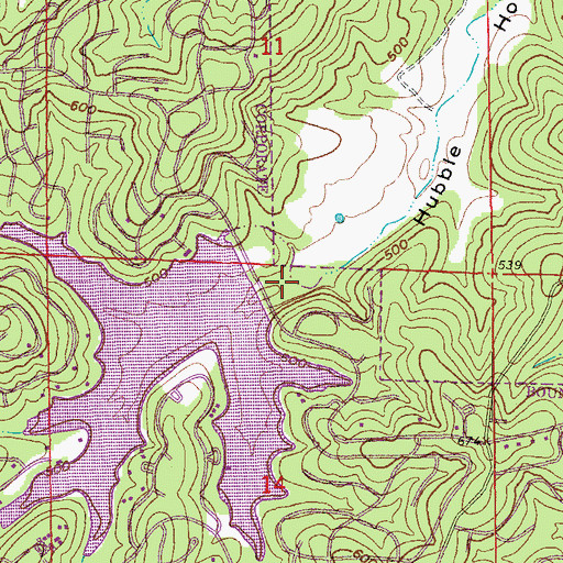 Topographic Map of Lake Omaha Dam, AR
