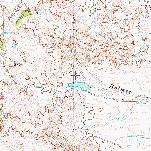 Topographic Map of Bixler Number 5 Dam, MT