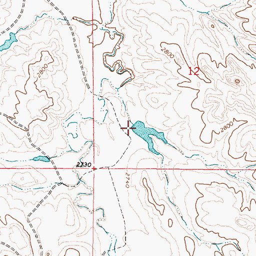 Topographic Map of Lockie Number 10 Dam, MT