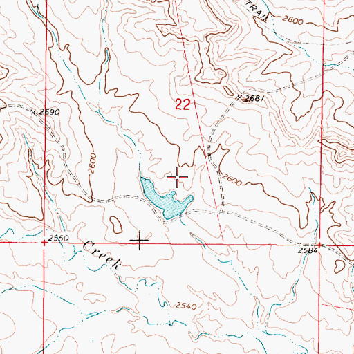 Topographic Map of Moffitt Number 2 Dam, MT