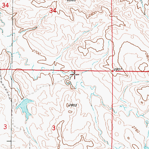 Topographic Map of Powell Number 2 Dam, MT
