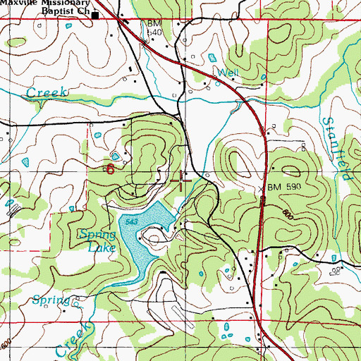 Topographic Map of Lake Cave City, AR