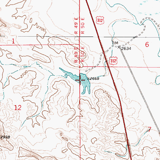 Topographic Map of Hanson Number 1 Dam, MT