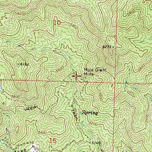 Topographic Map of Mica Giant Mine, AZ