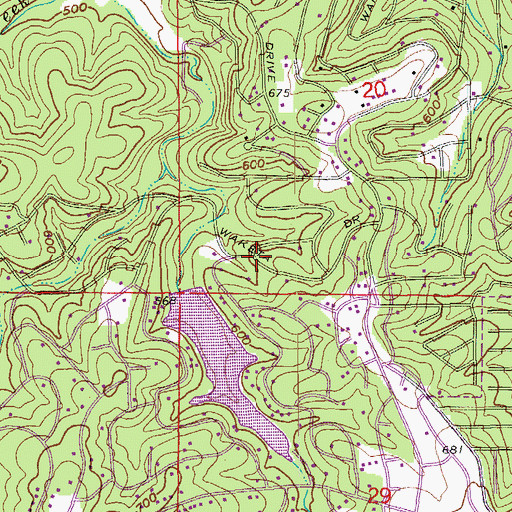 Topographic Map of Lake Navajo Dam, AR