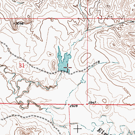 Topographic Map of Robinson Number 1 Dam, MT