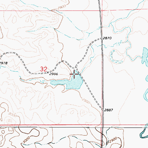 Topographic Map of Fox Dam, MT