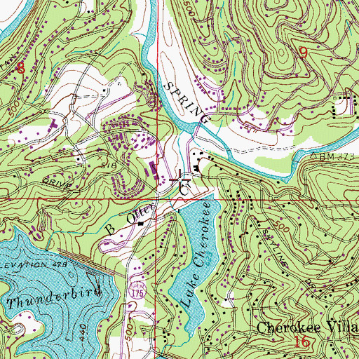 Topographic Map of Lake Cherokee Dam, AR