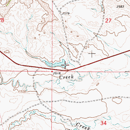 Topographic Map of Bixler Number 2 Dam, MT