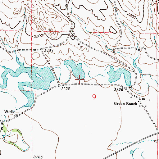 Topographic Map of Green Number 5 Dam, MT