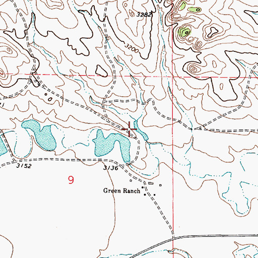 Topographic Map of Green Number 6 Dam, MT