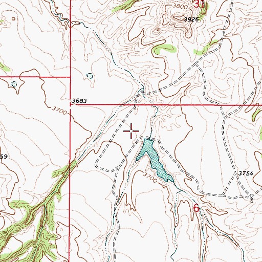Topographic Map of Portwine Number 1 Dam, MT