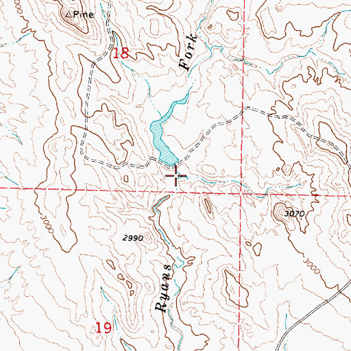 Topographic Map of Hook Number 3 Dam, MT