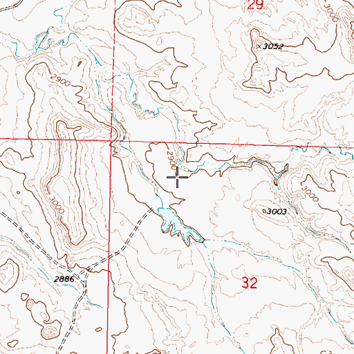 Topographic Map of Hook Number 5 Dam, MT