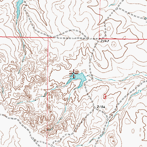 Topographic Map of Lee Number 12 Dam, MT