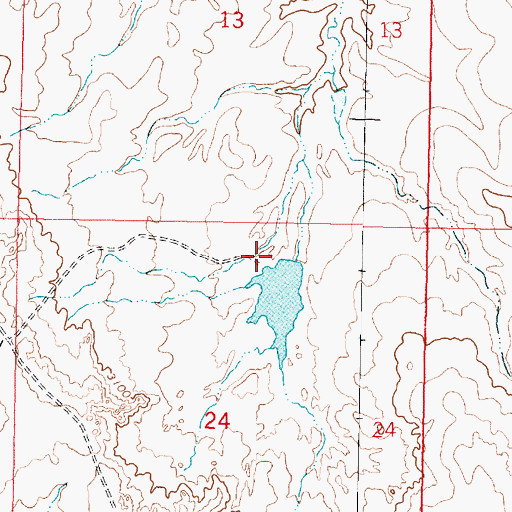 Topographic Map of Lee Number 13 Dam, MT