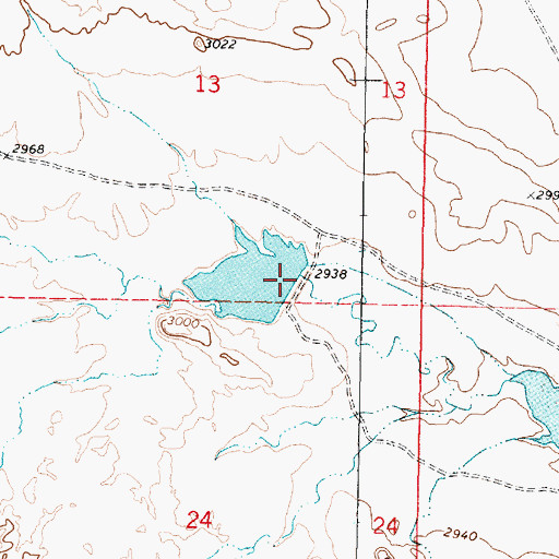 Topographic Map of Hook Number 9 Dam, MT