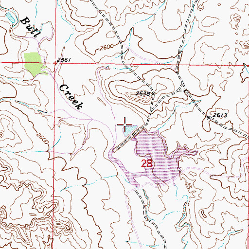 Topographic Map of Hook Number 62 Dam, MT