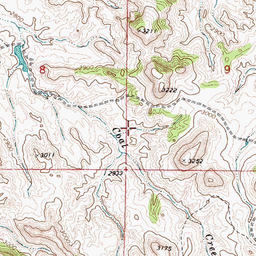 Topographic Map of Hook Number 72 Dam, MT