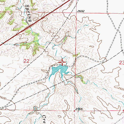 Topographic Map of Diamond Number 1 Dam, MT