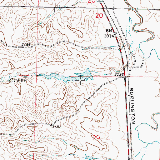 Topographic Map of Lee Number 9 Dam, MT